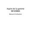 Acer Aspire 9810 Notebook Manuel utilisateur