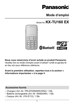 Panasonic KXTU160EXG Mode d'emploi