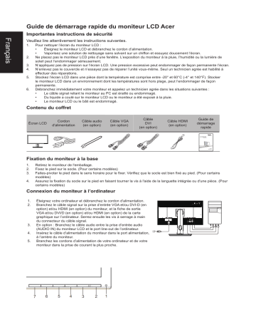 Acer CB271H Monitor Guide de démarrage rapide | Fixfr