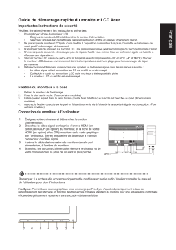 Acer KG281KA Monitor Guide de démarrage rapide