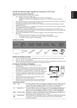 Acer V203HL Monitor Guide de démarrage rapide