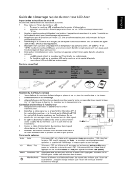 Acer V243HQ Monitor Guide de démarrage rapide