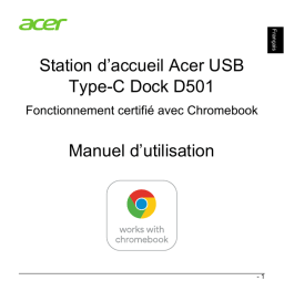 Acer Acer USB Type-C Dock D501 Accessories and Gadget Manuel utilisateur