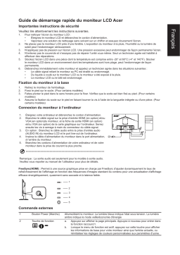 Acer KA272 Monitor Guide de démarrage rapide