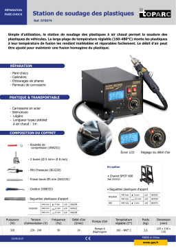 GYS STATION DE SOUDAGE DES PLASTIQUES Fiche technique