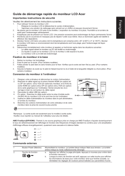 Acer B277D Monitor Guide de démarrage rapide