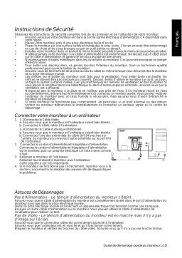 Acer X225HQL Monitor Guide de démarrage rapide