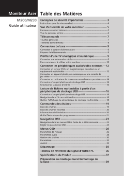 Acer M200D Acer TV Manuel utilisateur