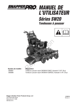 Simplicity SW20 CE SERIES (FRENCH) Manuel utilisateur