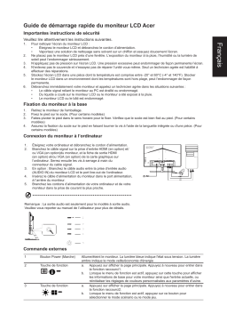 Acer K243Y Monitor Guide de démarrage rapide