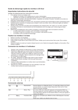 Acer KA271B Monitor Guide de démarrage rapide