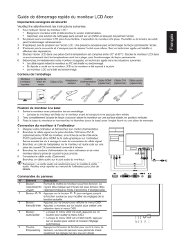 Acer R221Q Monitor Guide de démarrage rapide