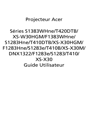 Acer XS-X30M Projector Manuel utilisateur | Fixfr