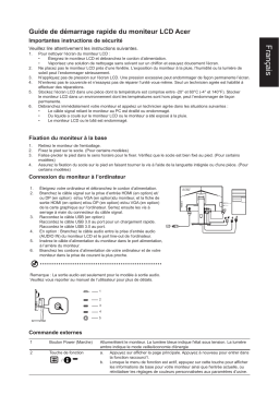 Acer B257Q Monitor Guide de démarrage rapide