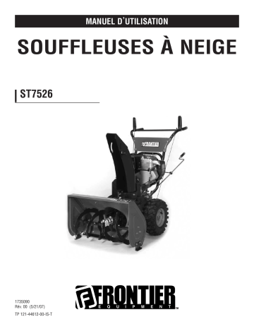 Simplicity INTERMEDIATE SNOWTHROWER Manuel utilisateur | Fixfr