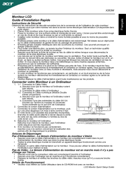 Acer X263W Monitor Guide de démarrage rapide