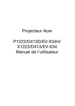Acer P1223 Projector Manuel utilisateur