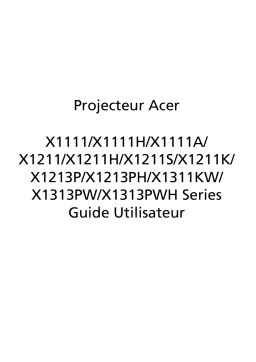 Acer X1111 Projector Manuel utilisateur