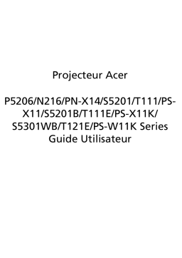 Acer P5206 Projector Manuel utilisateur