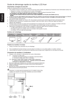 Acer HA220QB Monitor Guide de démarrage rapide