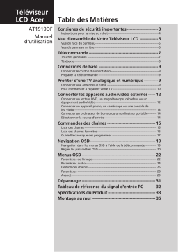 Acer AT1919DF Acer TV Manuel utilisateur