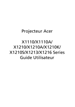 Acer X1110 Projector Manuel utilisateur