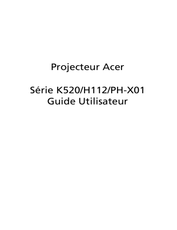 Acer K520 Projector Manuel utilisateur | Fixfr