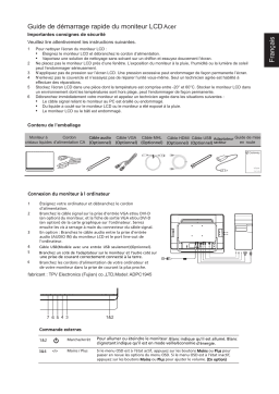 Acer UT220HQL Monitor Guide de démarrage rapide