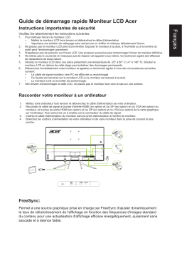 Acer ET322QU Monitor Guide de démarrage rapide