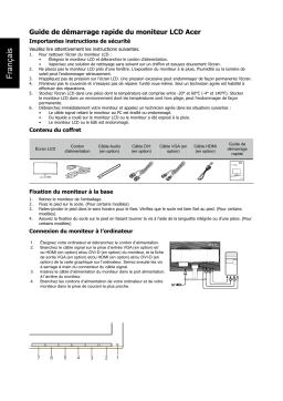Acer VA241Y Monitor Guide de démarrage rapide