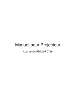 Acer PD726 Projector Manuel utilisateur