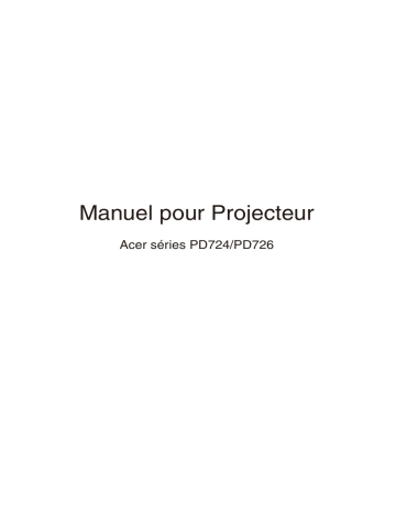 Acer PD726 Projector Manuel utilisateur | Fixfr
