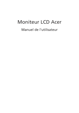 Acer XZ272UV Monitor Manuel utilisateur