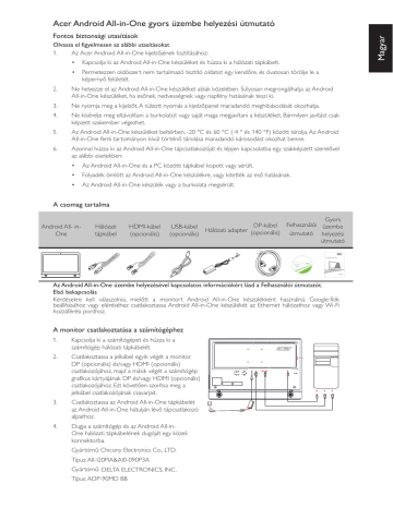 Acer TA272HUL Monitor Guide de démarrage rapide | Fixfr