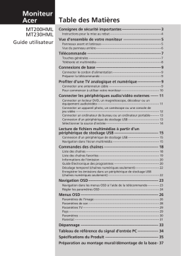 Acer MT200HML Acer TV Manuel utilisateur