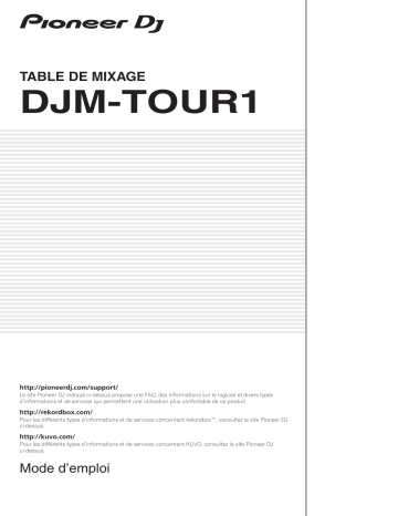 Pioneer DJM-TOUR1 DJ Mixer Manuel du propriétaire | Fixfr