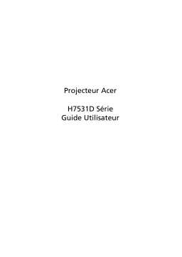 Acer H7531D Projector Manuel utilisateur