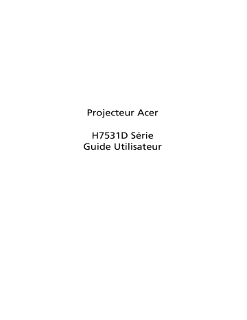 Acer H7531D Projector Manuel utilisateur | Fixfr