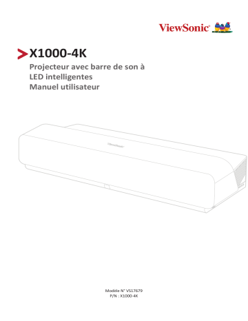 ViewSonic X1000-4K PROJECTOR Mode d'emploi | Fixfr
