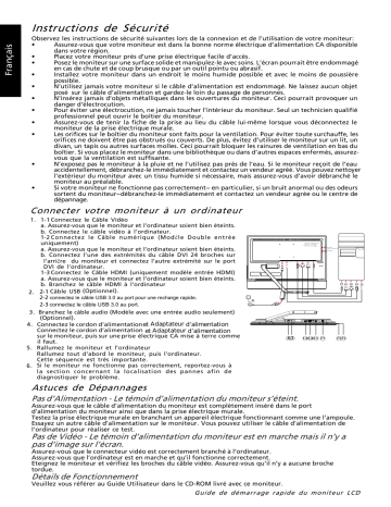 Acer T272HL Monitor Guide de démarrage rapide | Fixfr