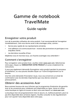 Acer TravelMate 8573 Notebook Guide de démarrage rapide