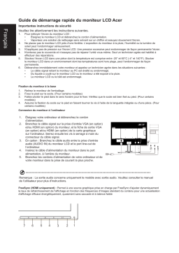 Acer KG221QA Monitor Guide de démarrage rapide