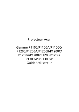 Acer P1303W Projector Manuel utilisateur