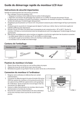 Acer EB321HQA Monitor Guide de démarrage rapide