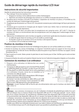 Acer XV342CKP Monitor Guide de démarrage rapide