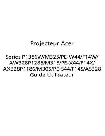 Acer M315 Projector Manuel utilisateur | Fixfr