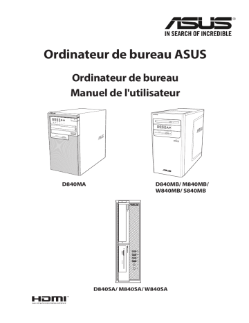 Asus PRO D840MA Tower PC Manuel utilisateur | Fixfr