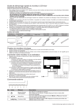 Acer VA221Q Monitor Guide de démarrage rapide