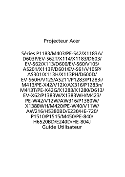 Acer P1283i Projector Manuel utilisateur