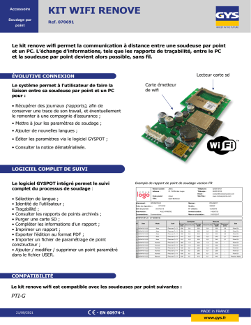 GYS KIT RENOVE WIRELESS Fiche technique | Fixfr